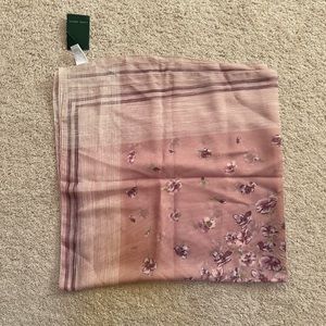 Laura Ashley Light Purple Floral Sheer Silk Vintage Scarf